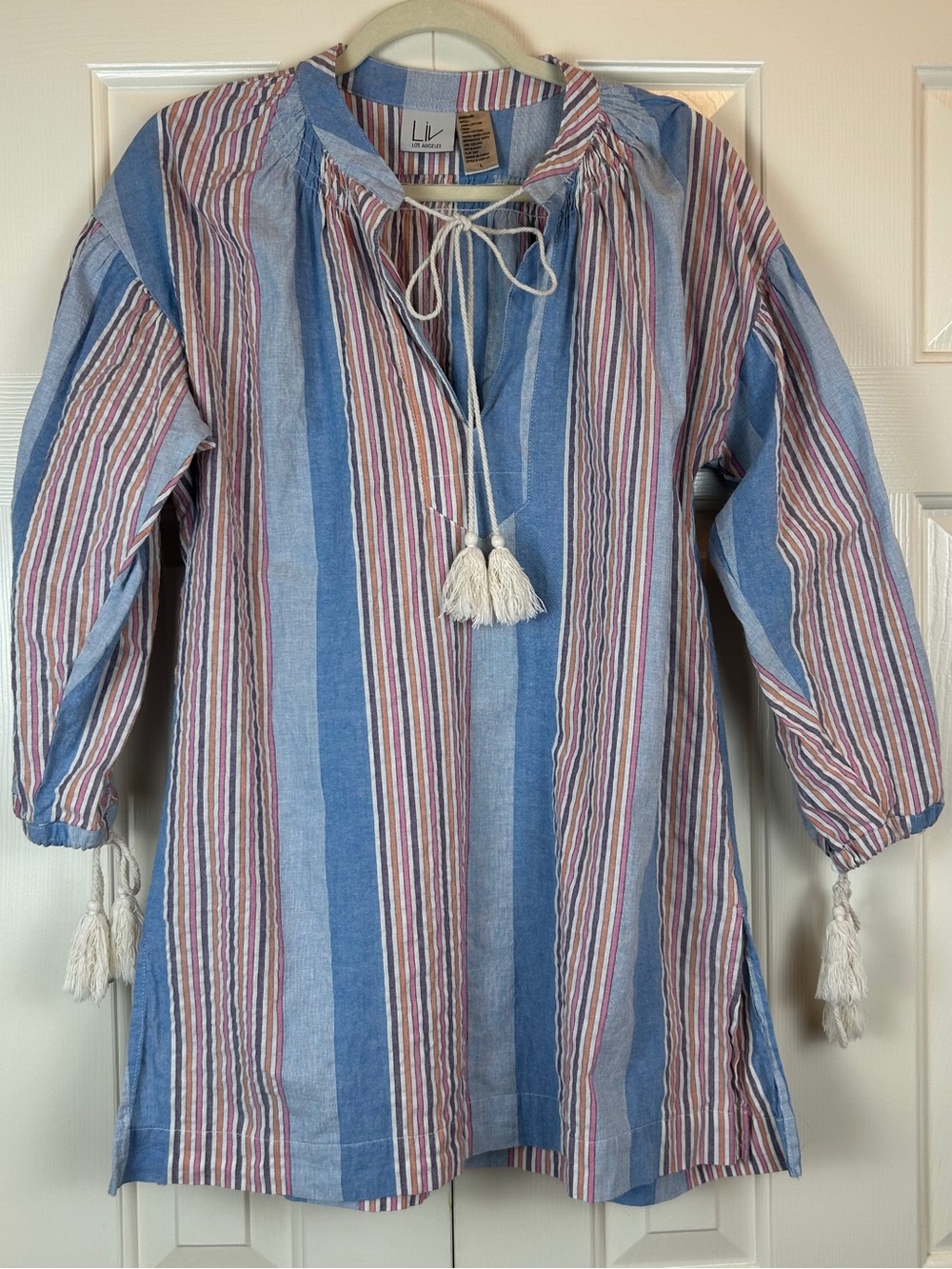 Liv Los Angeles Striped Cotton Tunic Top